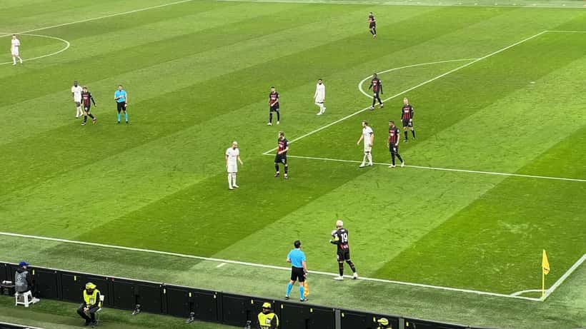 Joueurs de l'AC Milan lors d'un match de Ligue des Champions 2023