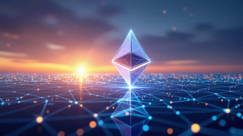 IT-professional analyseert Ethereum blockchain privacy protocol op laptop in kantoor 2026