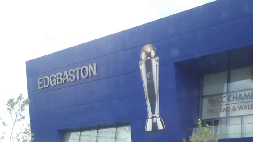 Cricket fans arriving at Edgbaston cricket ground in England for an international match