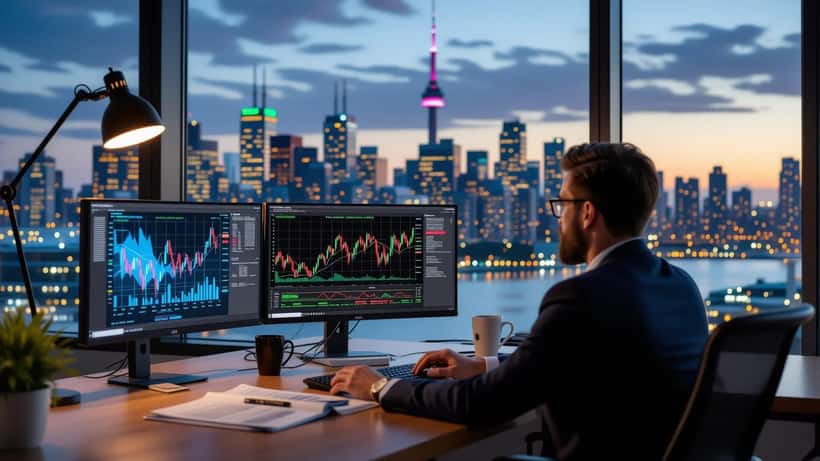Downtown Toronto financial district skyline near Bay Street