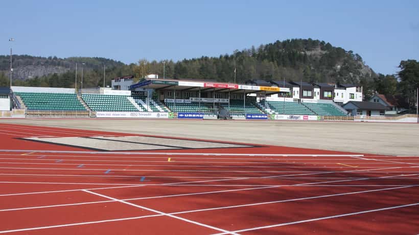 Norskt fotbollsstadion inför kvällens Nations League-match Norge mot Portugal