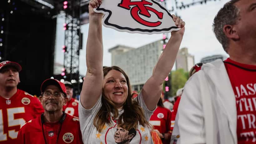 Crowd and participants at the 2023 NFL Draft event