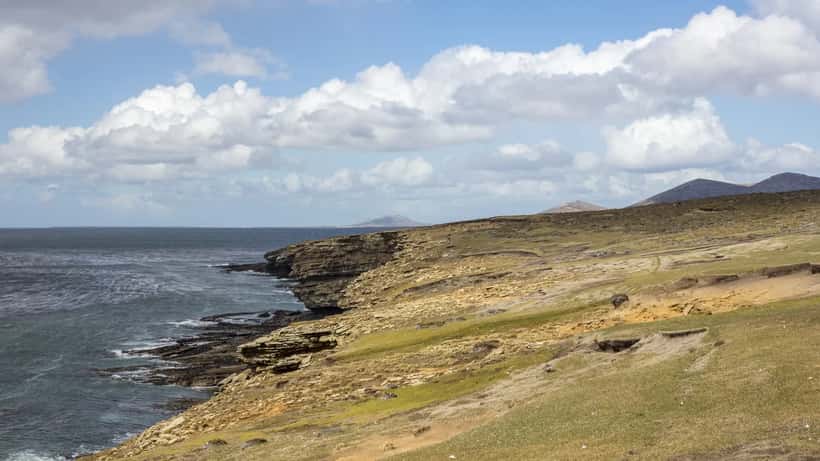 Coastal landscape of Saunders Island in the Falkland Islands