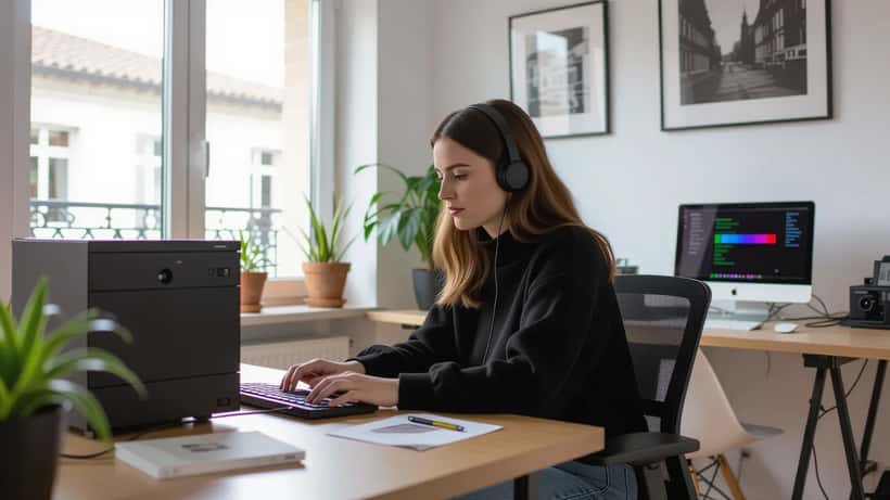 Technicien en électronique examinant une box internet et un téléviseur grillés par une surtension après l'orage de Toulouse du 28 juin 2026