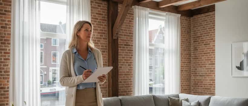 Vrouw inspecteert woning tijdens NVM Open Huizen Dag in Utrecht