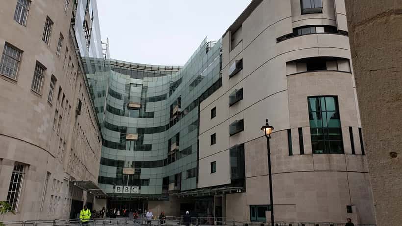 BBC New Broadcasting House in London, the headquarters of the British Broadcasting Corporation
