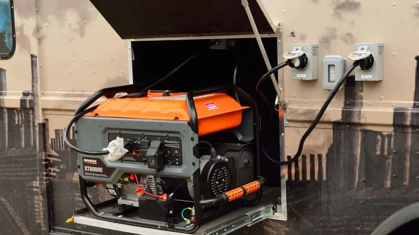 Generac portable generator XT8000E on a residential driveway