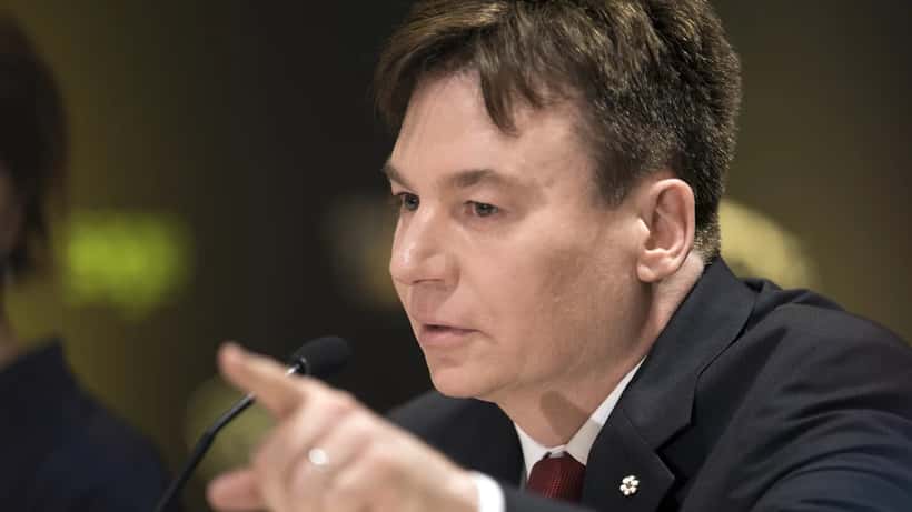 Mike Myers lors d'une conférence de presse en 2017