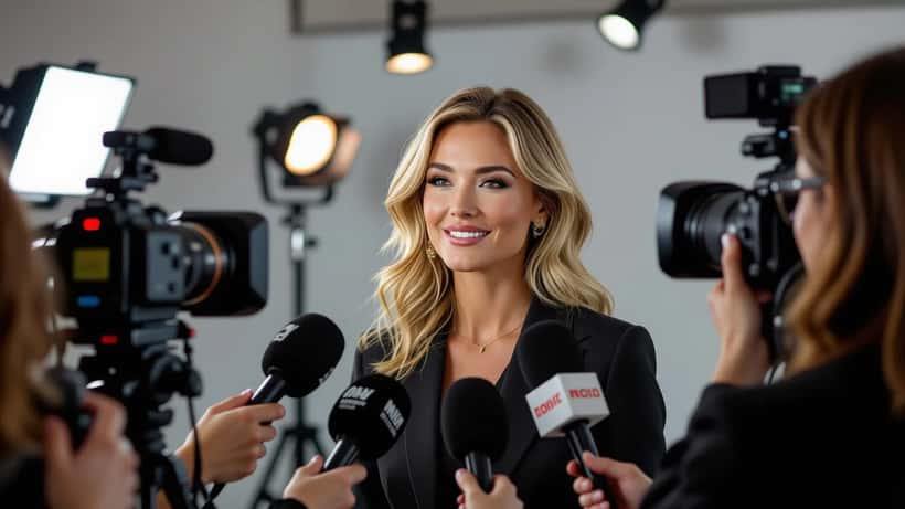 Yolanthe Cabau met microfoons en cameraploeg op een persconferentie in 2026