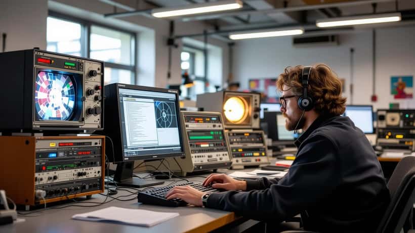 Het gebouw van Beeld en Geluid in Hilversum, beheerder van het Schatkamer-archief
