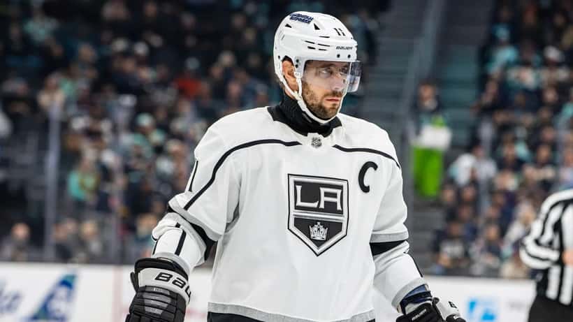 Anze Kopitar in LA Kings jersey during his final NHL season