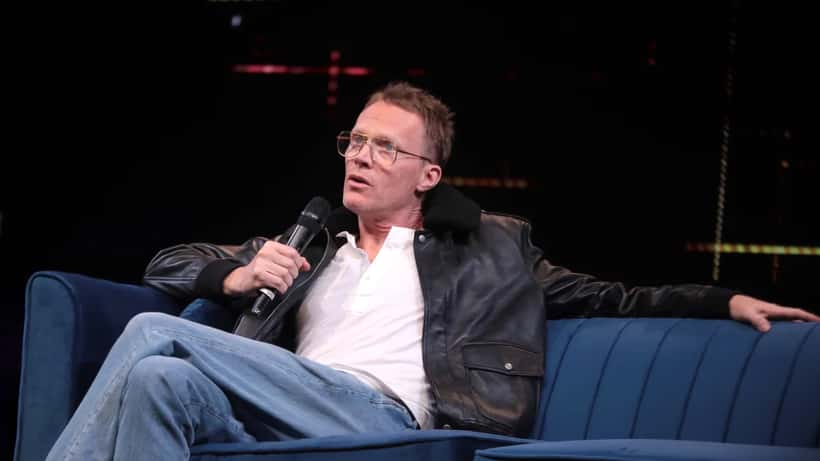 Paul Bettany, who plays Vision in Marvel's VisionQuest, photographed at a press event