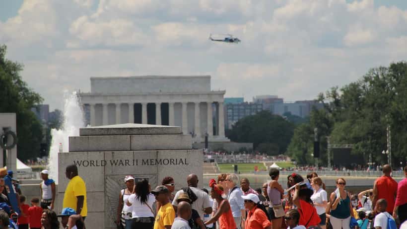 Crowd gathered at the Lincoln Memorial for the 50th anniversary of the March on Washington for Jobs and Freedom